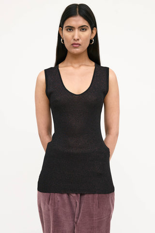 Brunello Cucinelli Metallic Knit Top