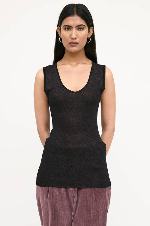 Brunello Cucinelli Metallic Knit Top