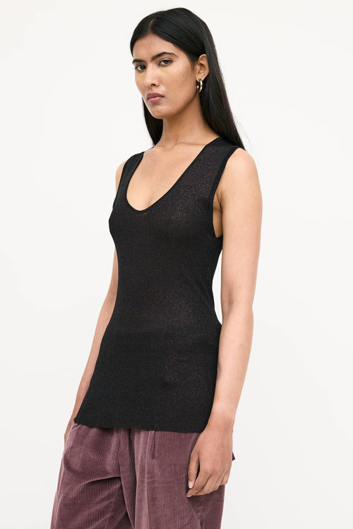 Brunello Cucinelli Metallic Knit Top