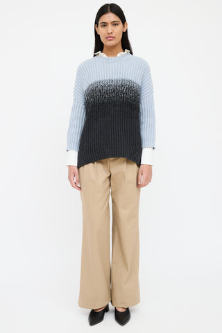 Brunello Cucinelli Blue & Black Cashmere Sweater