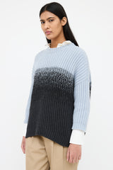 Brunello Cucinelli Blue & Black Cashmere Sweater