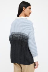Brunello Cucinelli Blue & Black Cashmere Sweater