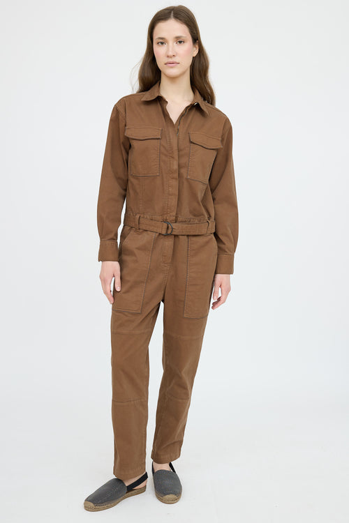 Brunello Cucinelli Monili Zip Up Jumpsuit