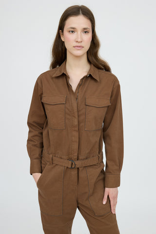 Brunello Cucinelli Monili Zip Up Jumpsuit