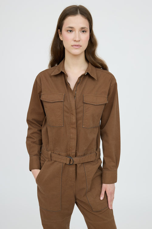 Brunello Cucinelli Monili Zip Up Jumpsuit