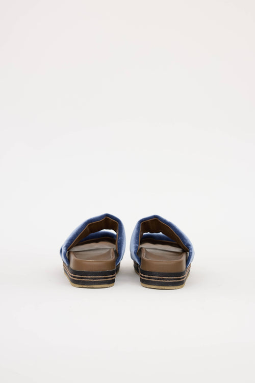Brunello Cucinelli Velvet Monili Sandal