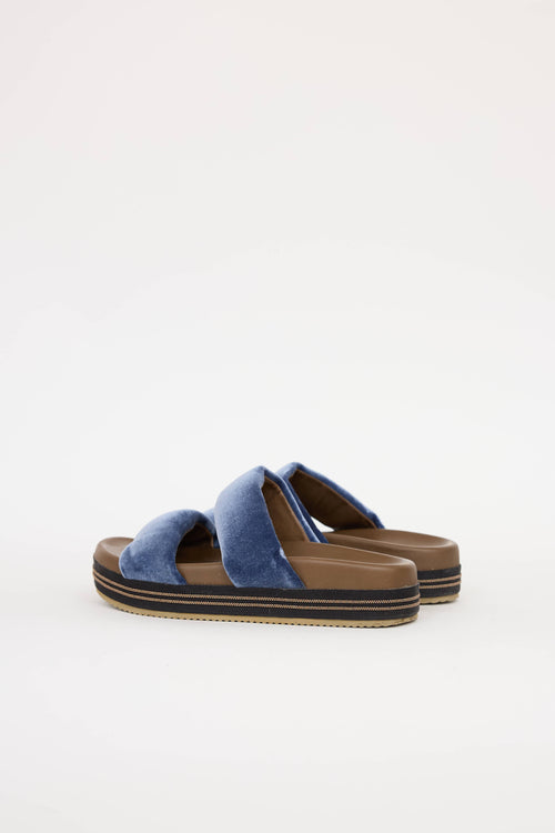 Brunello Cucinelli Velvet Monili Sandal