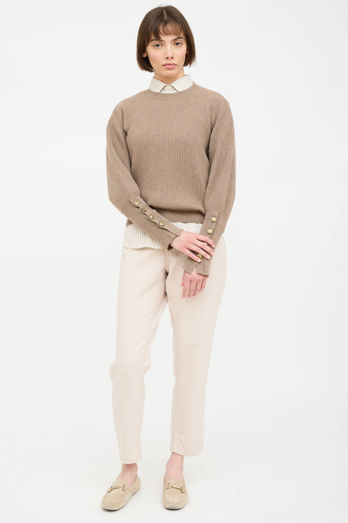 Cashmere Knit Ribbed Sweater