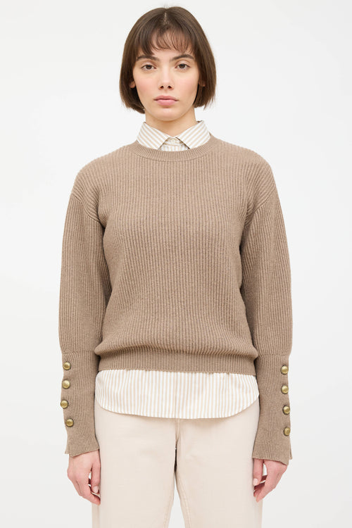 Cashmere Knit Ribbed Sweater