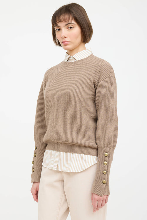 Cashmere Knit Ribbed Sweater