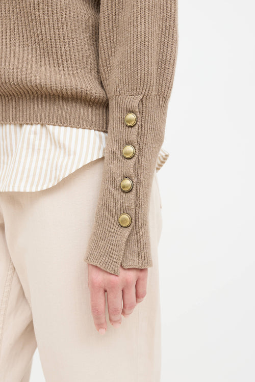 Cashmere Knit Ribbed Sweater