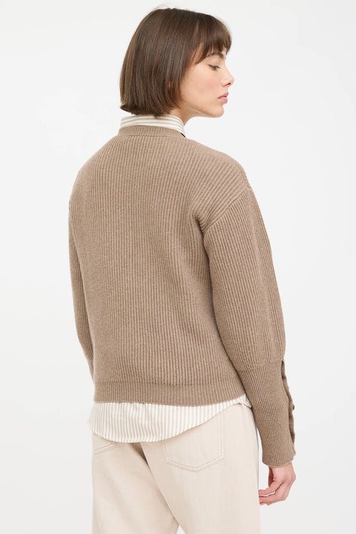 Cashmere Knit Ribbed Sweater