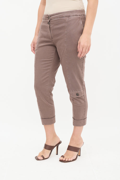 Brunello Cucinelli Brown Cropped Cargo Trouser