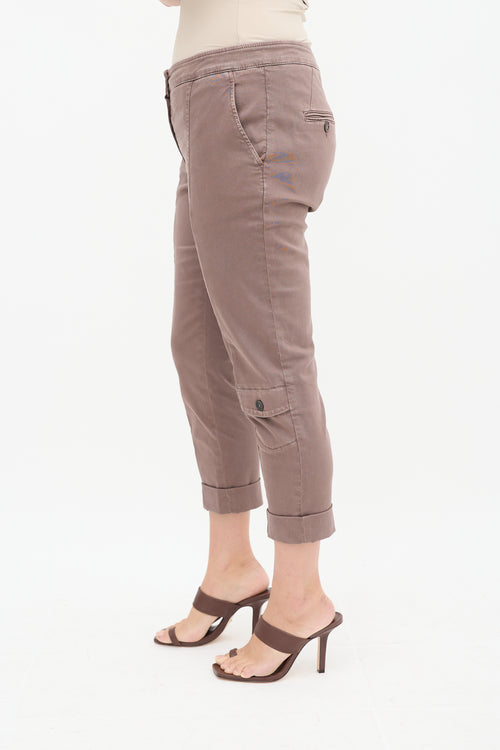 Brunello Cucinelli Brown Cropped Cargo Trouser