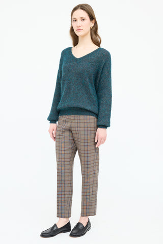 Brunello Cucinelli Plaid Wool Pant