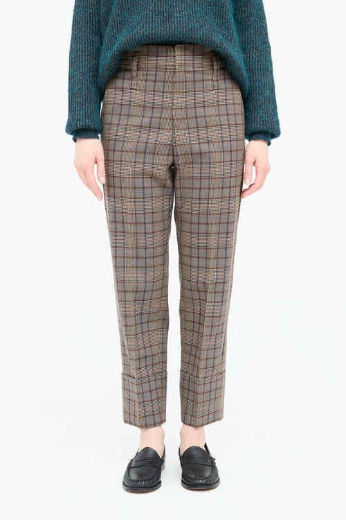 Brunello Cucinelli Plaid Wool Pant