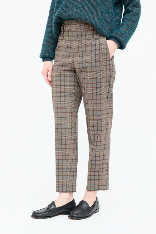 Brunello Cucinelli Plaid Wool Pant