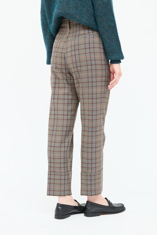 Brunello Cucinelli Plaid Wool Pant