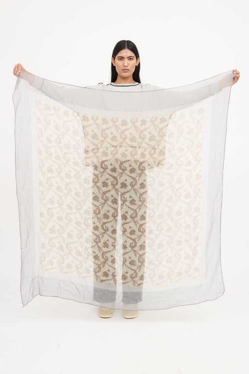 Brunello CucinelliCashmere Floral Scarf