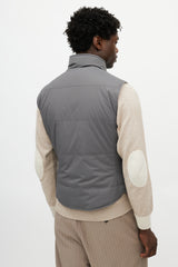 Brunello Cucinelli Brown & Grey Reversible Tweed Vest