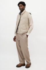 Brunello Cucinelli Brown & Grey Reversible Tweed Vest