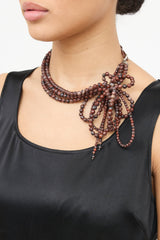 Brunello Cucinelli Leather Jasper Bow Necklace
