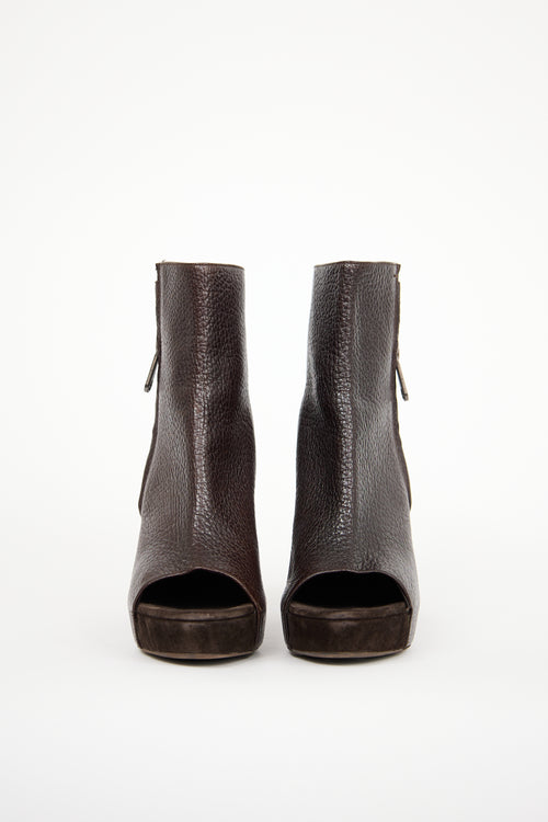 Brunello Cucinelli Brown Leather Heeled Boot