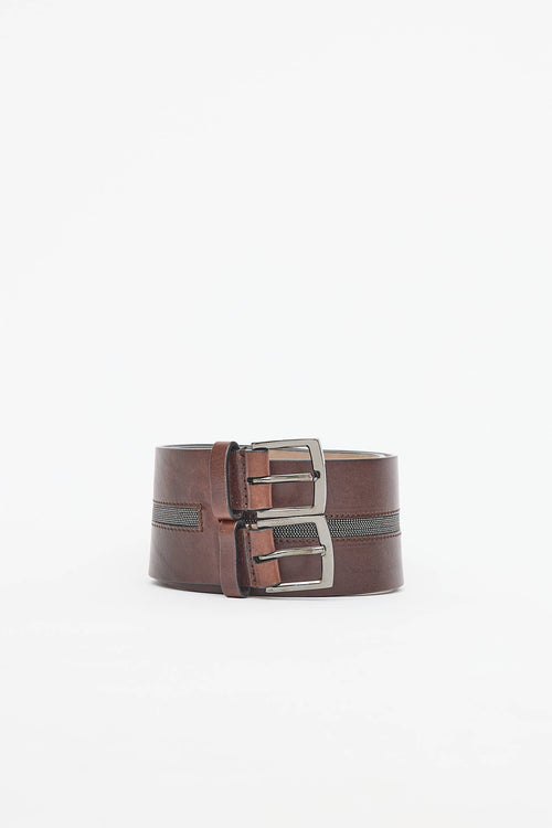 Brunello Cucinelli Monili Double Buckle Belt
