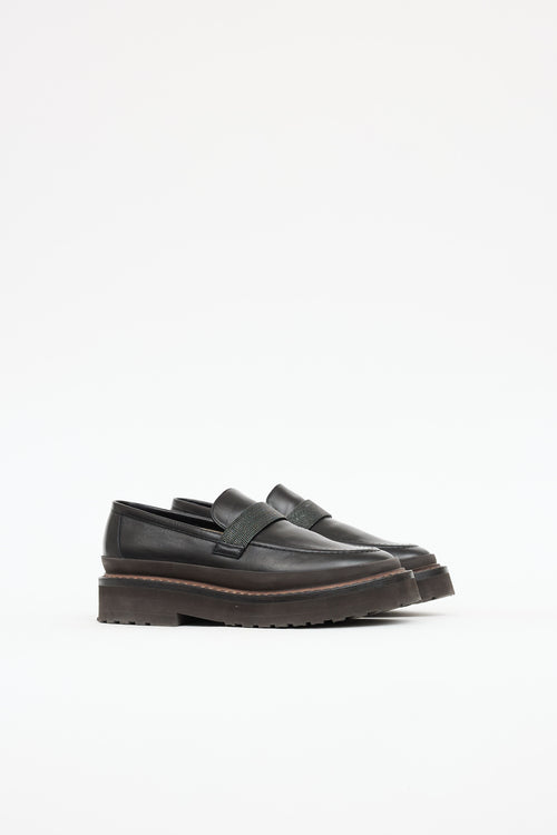 Brunello Cucinelli Leather Monili Loafer