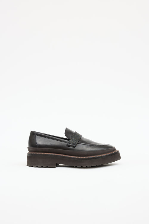 Brunello Cucinelli Leather Monili Loafer