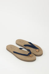 Brunello Cucinelli Brown & Navy Cotton Canvas Flip Flop