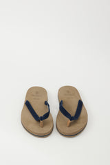 Brunello Cucinelli Brown & Navy Cotton Canvas Flip Flop