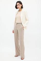 Brunello Cucinelli Brown Silk & Monili Belt Trouser