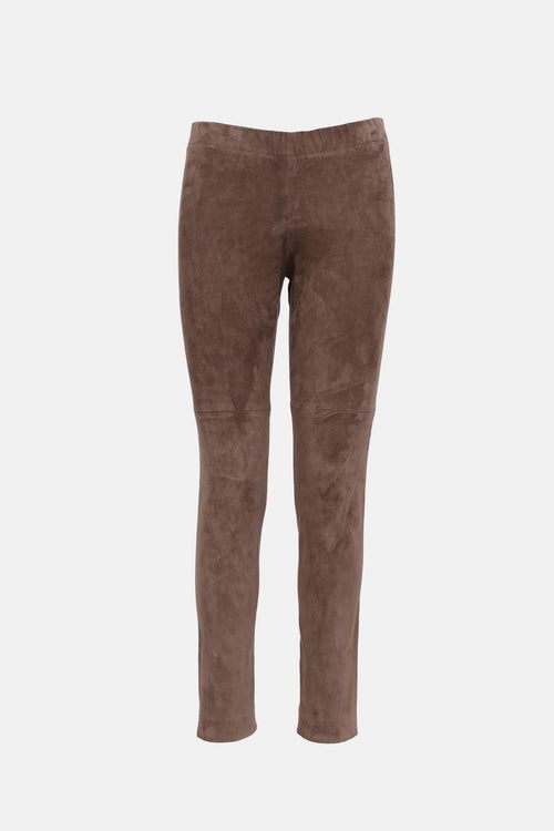 Brunello Cucinelli Suede Slim Pant