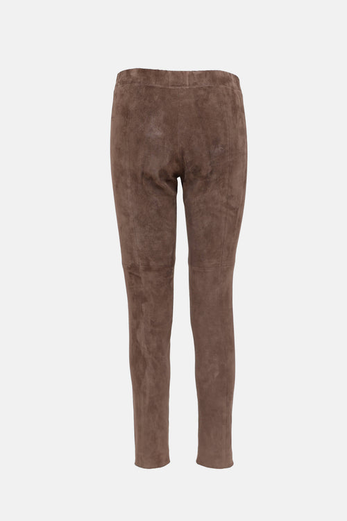 Brunello Cucinelli Suede Slim Pant