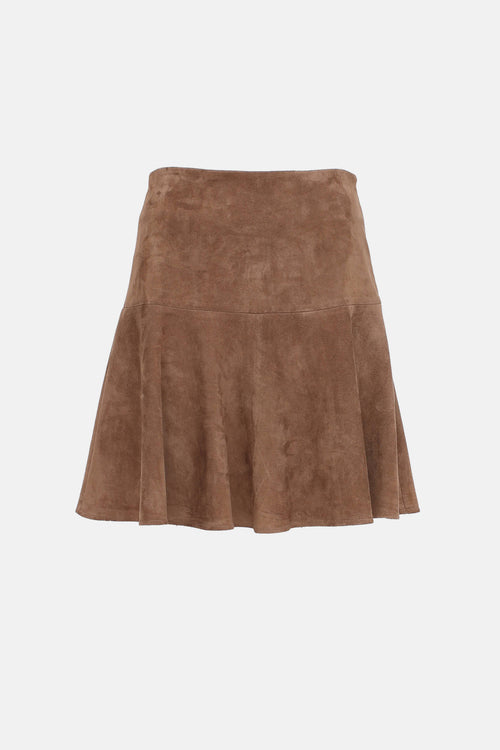 Brunello Cucinelli Suede Midi Skirt