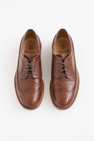 Brunello Cucinelli Leather Brogue Oxfords