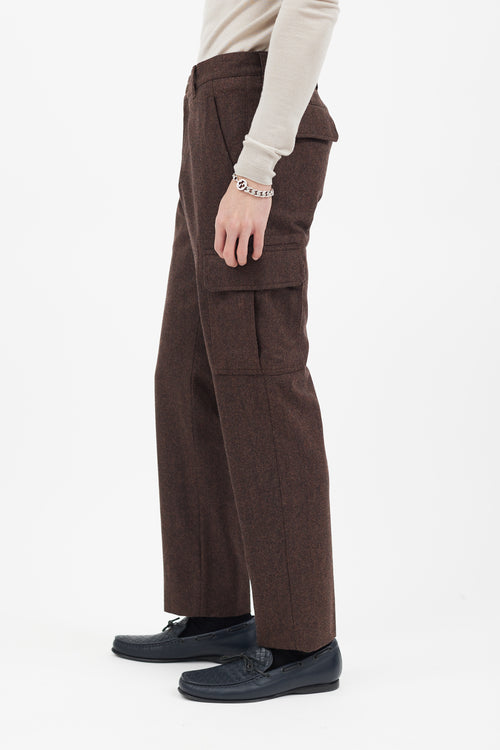Brunello Cucinelli Brown Wool Cargo Trouser
