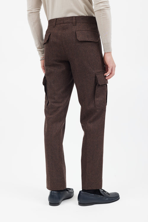 Brunello Cucinelli Brown Wool Cargo Trouser