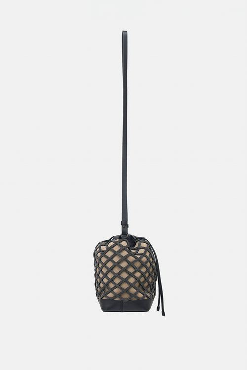 Brunello Cucinelli Leather Monili Lattice Bucket Bag