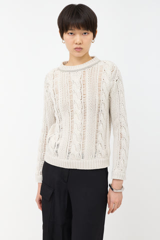 Brunello Cucinelli Cable Knit Monili Sweater