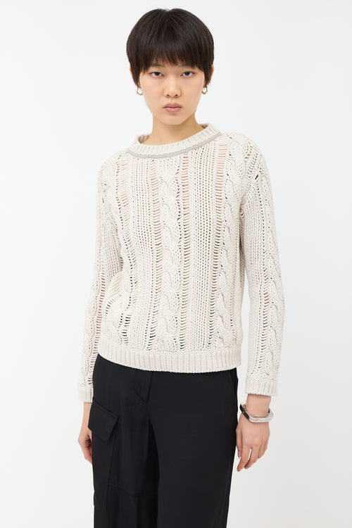 Brunello Cucinelli Cable Knit Monili Sweater