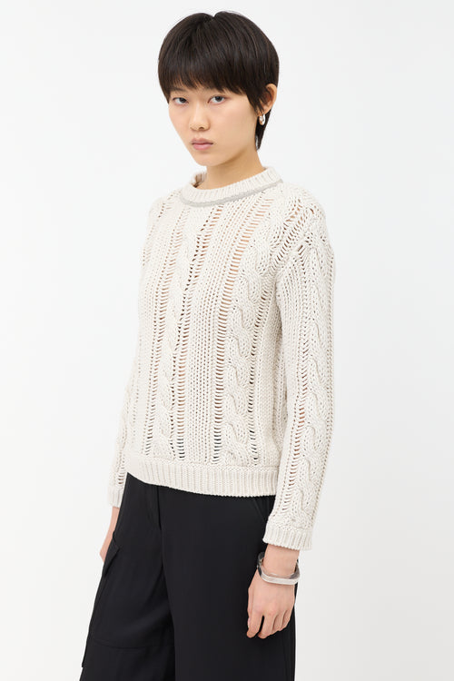 Brunello Cucinelli Cable Knit Monili Sweater
