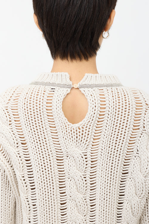Brunello Cucinelli Cable Knit Monili Sweater