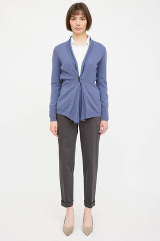 Cashmere Knit Snap Cardigan