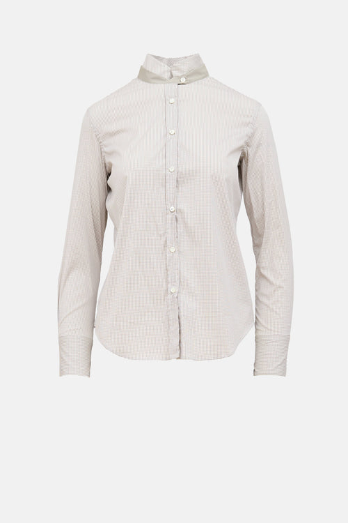 Brunello Cucinelli Check Button Up Shirt