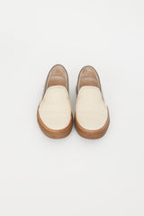 Brunello Cucinelli Cream & Brown Monili Slip On Sneaker