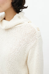 Brunello Cucinelli Cream Knit Lace Sweater