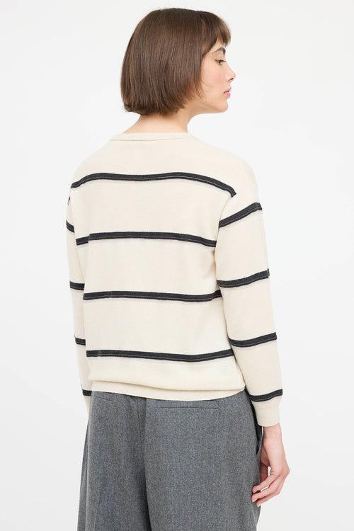 Cashmere Knit Monili Striped Sweater