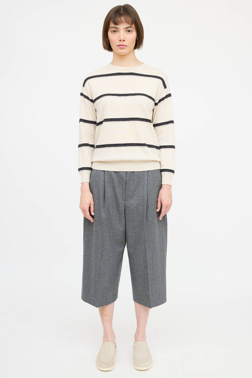 Cashmere Knit Monili Striped Sweater